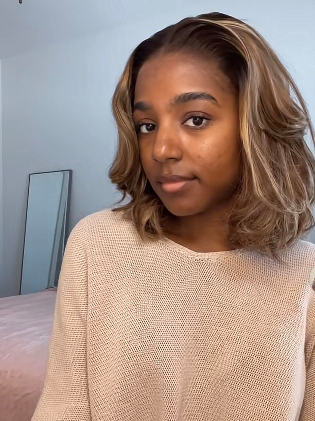 LUVME Blonde Highlight/Brown Wig