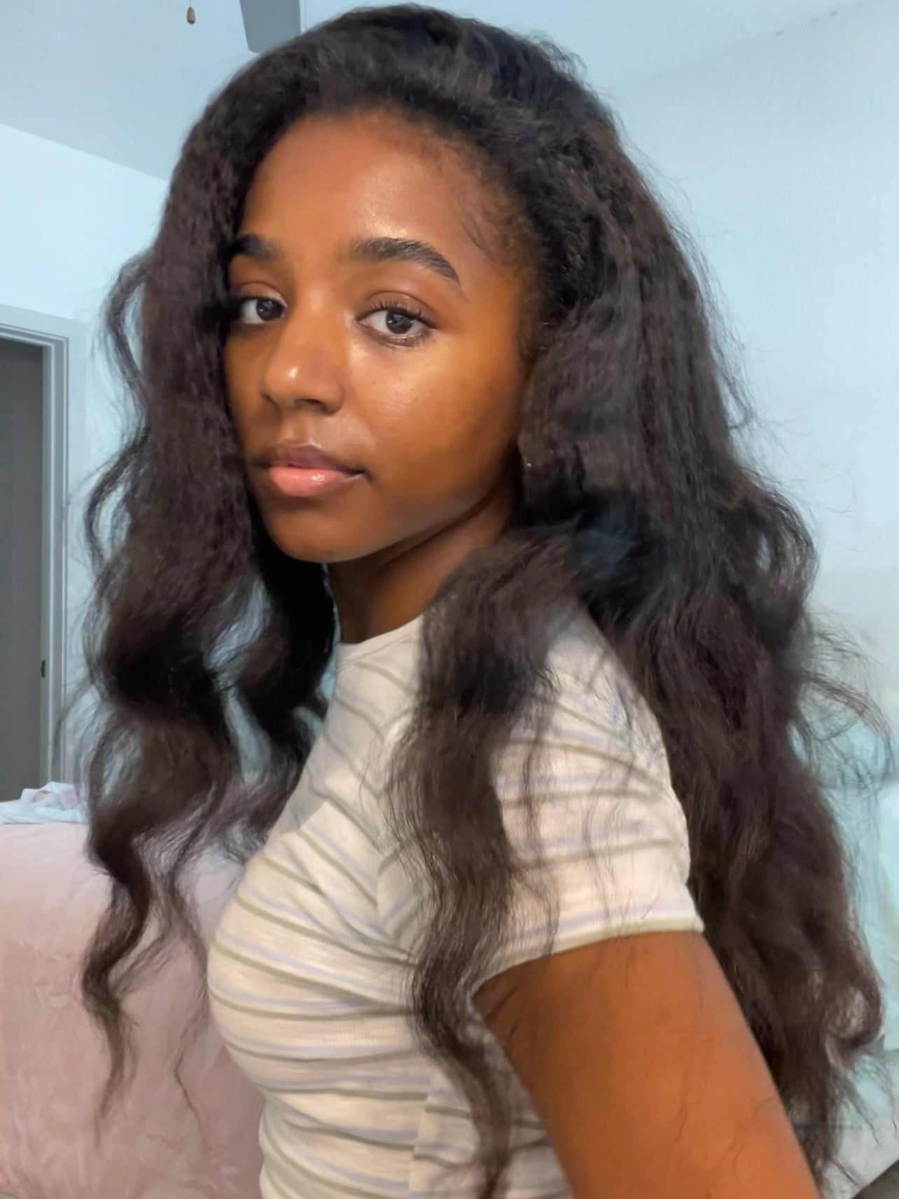 Curlyme Hair kinky straight half wig