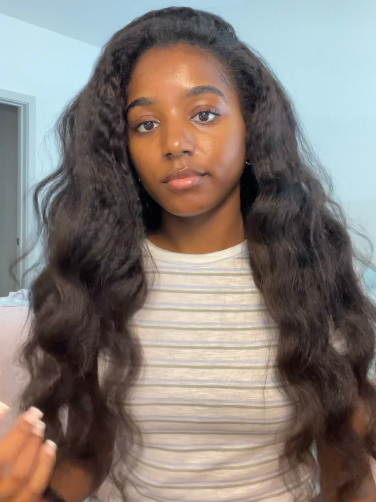 Curlyme Hair kinky straight half wig