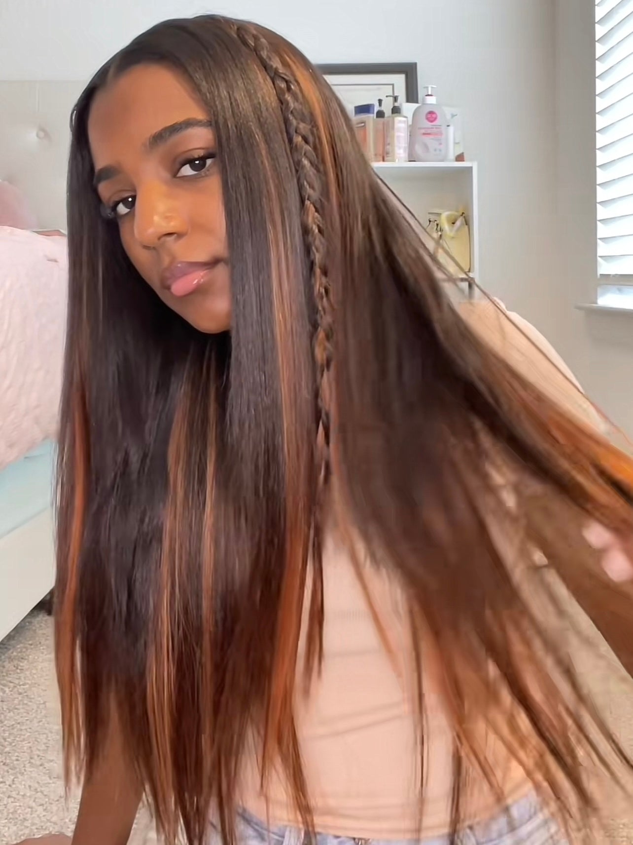 Luvme Hair highlighted silky straight clip ins